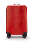 Small leather suitcase, red croc, front