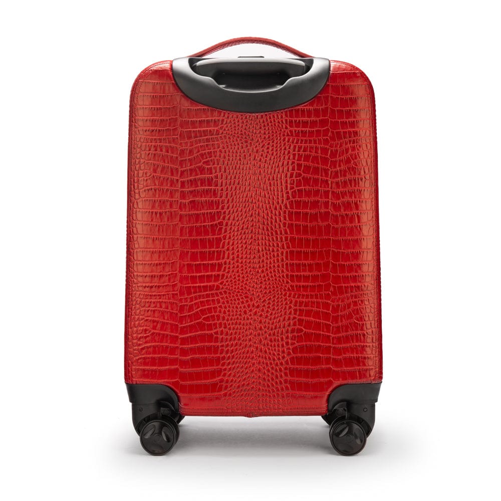Small leather suitcase, red croc, back