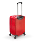 Small leather suitcase, red croc, with telescopic handle