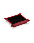 Small leather valet tray, red croc