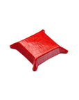 Small leather valet tray, red croc, base