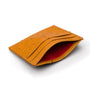 Flat ostrich leather credit card case, tan ostrich leather, front