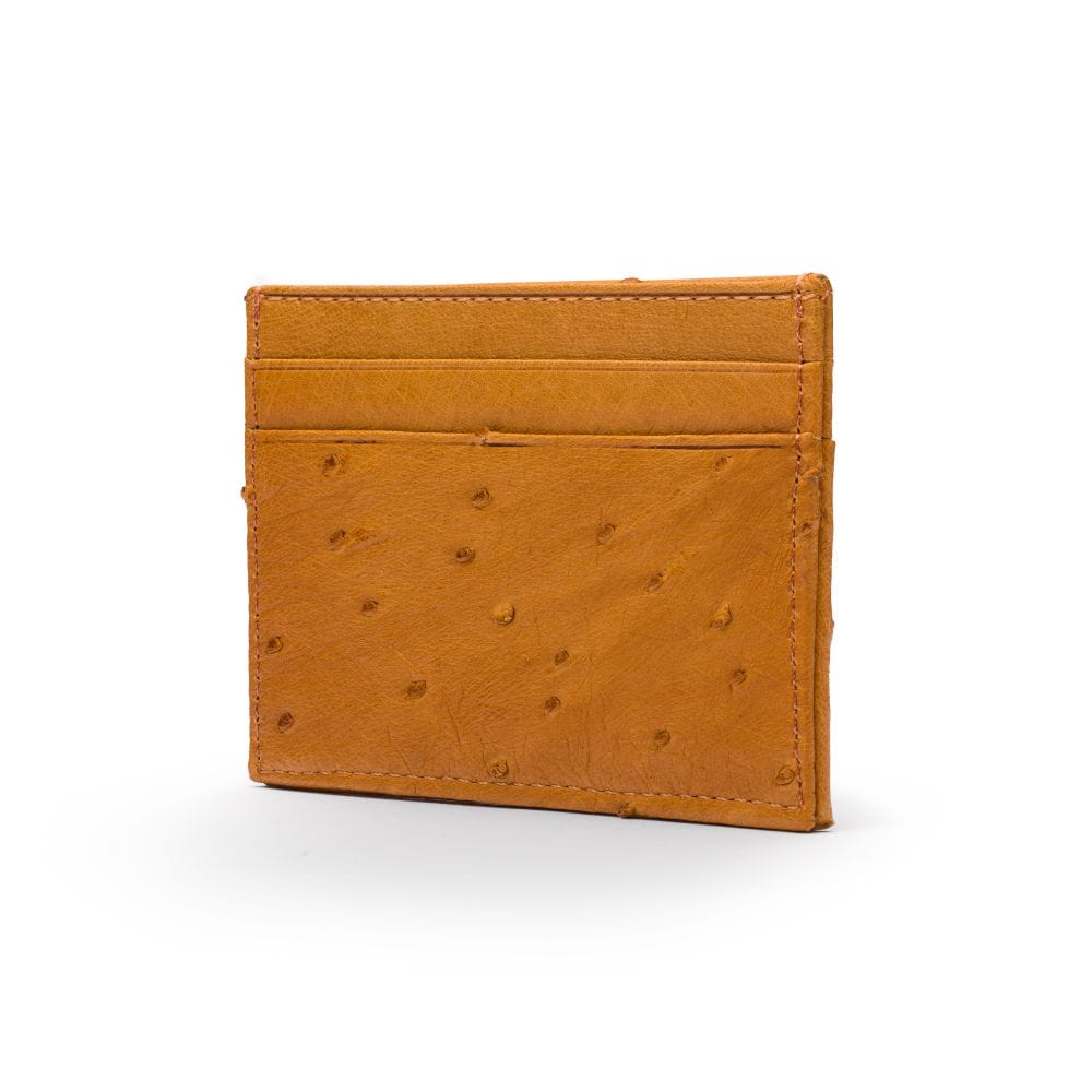 flat-ostrich-leather-credit-card-case-4-cc-tan, side