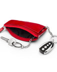 Large leather key case, red