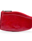 Large leather key case, red, back