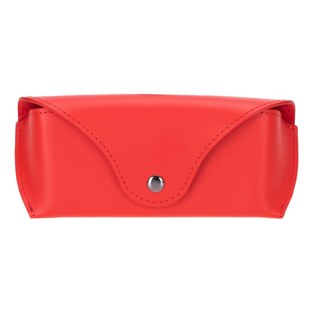 Leather glasses case,red, front