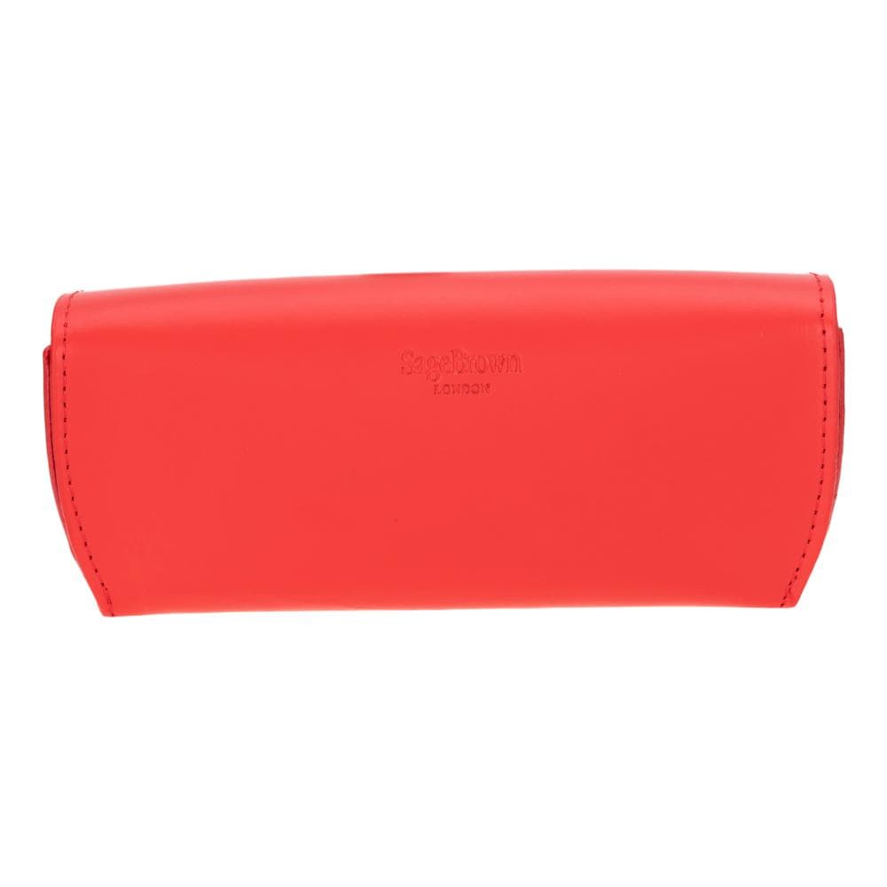 Leather glasses case,red, back