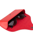 Leather glasses case,red, inside