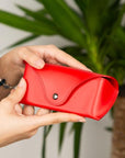 Leather Glasses Case - Red