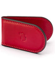 Leather Magnetic Money Clip, red, front