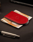 Leather Magnetic Money Clip, red, lifestyle