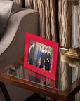 Leather photo frame, red, 6x4", lifestyle