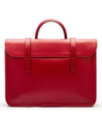 Leather music bag, red, front view