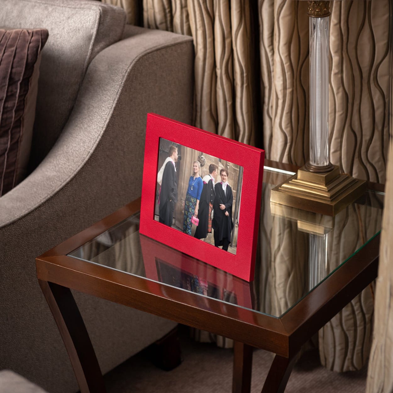Luxury leather  frame, red, landscape lifestyle