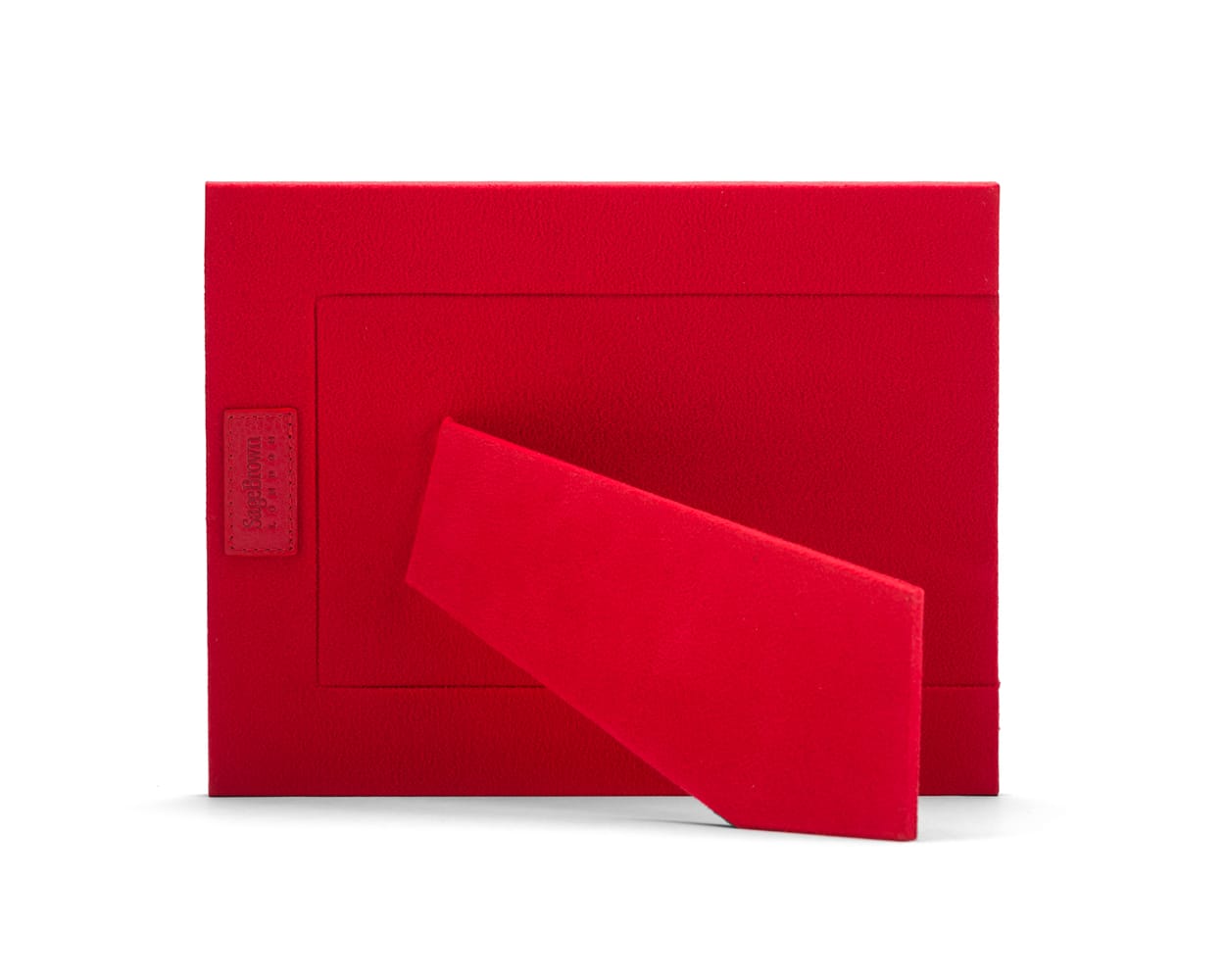 Luxury leather  frame, red, landscape back