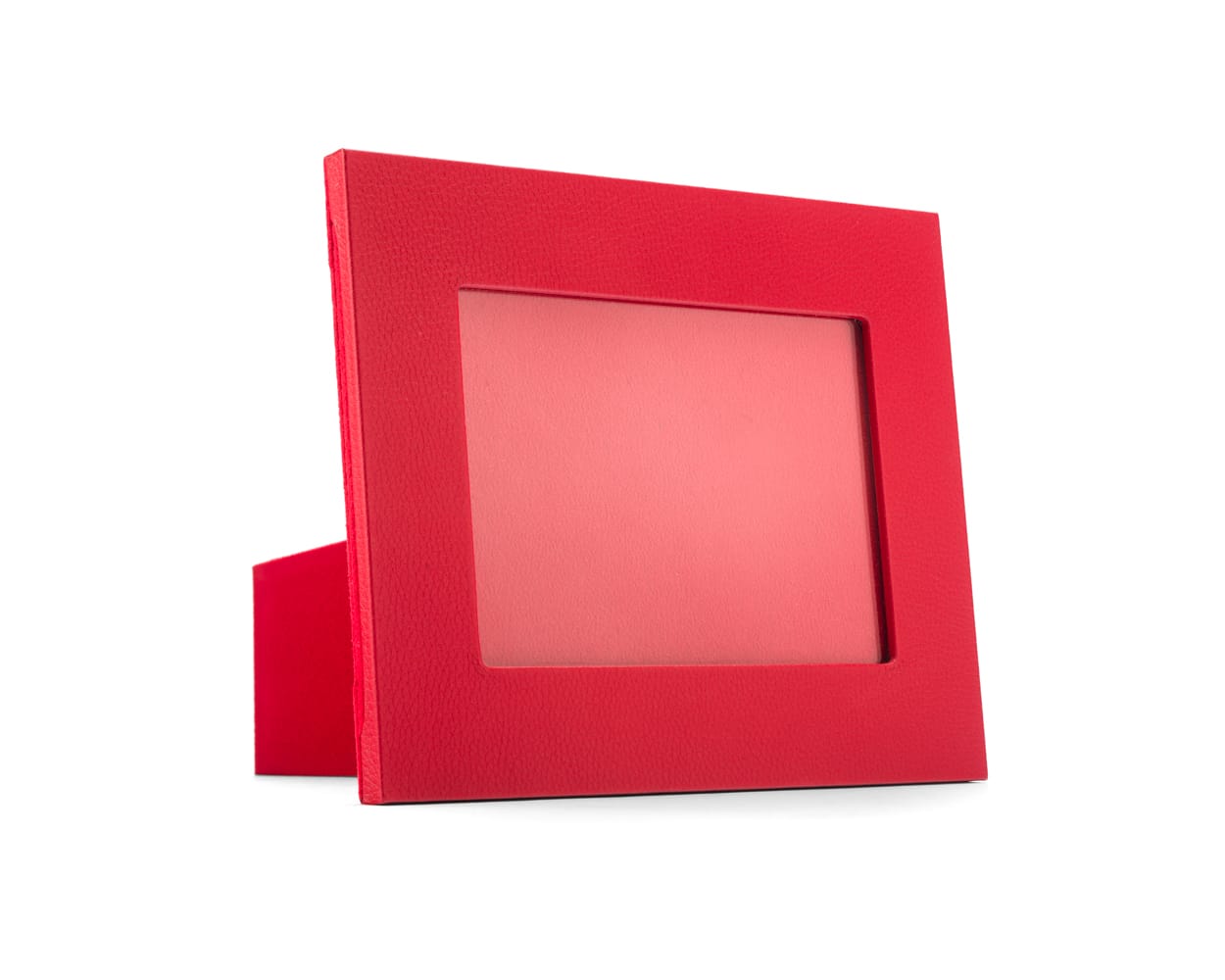 Luxury leather  frame, red, landscape front