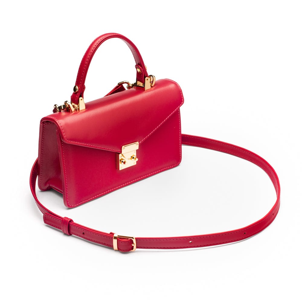 Maya top handle bag, red, side