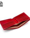 Men's RFID wallet with 10 CC, red, inside