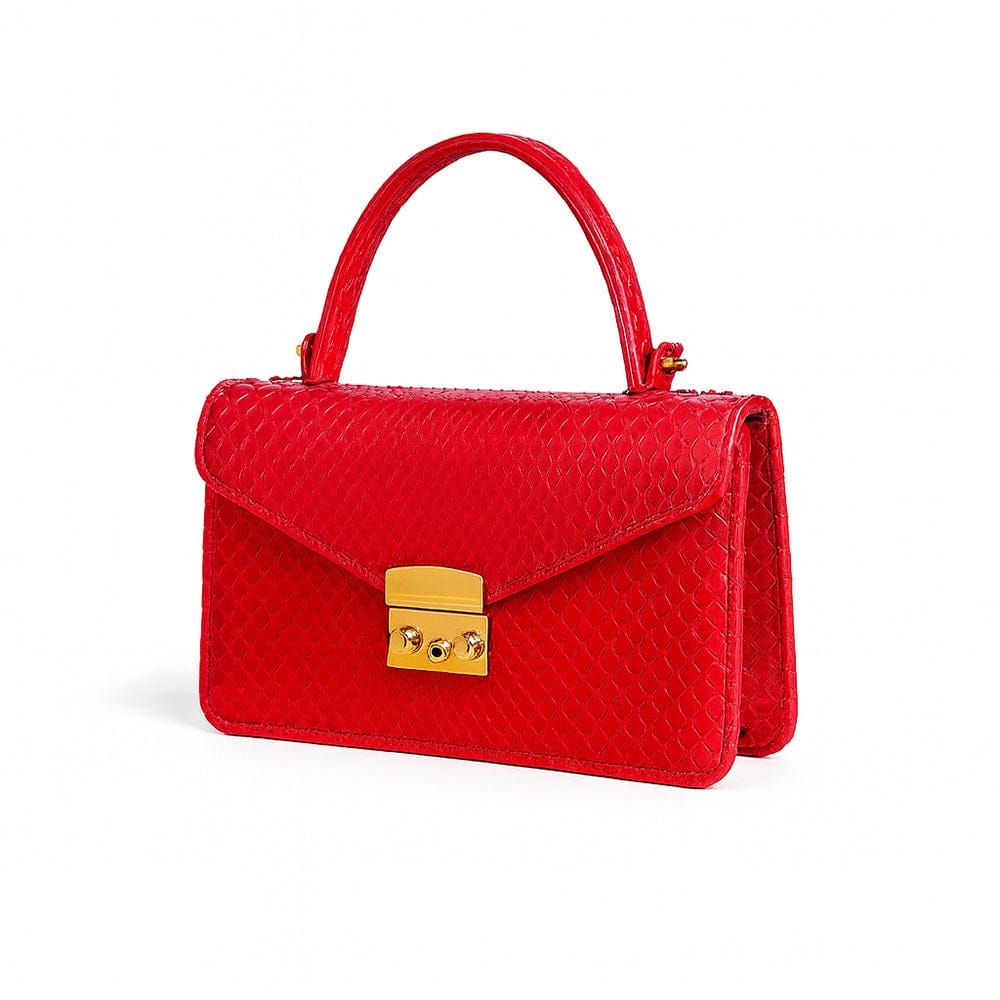 Real python Maya bag, red, side