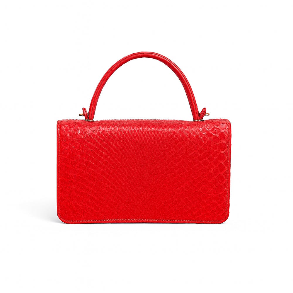Real python Maya bag, red, back