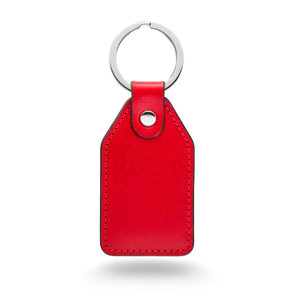 Rectangular Leather Key Ring, Red | Key Fob | SageBrown