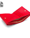 RFID leather purse, red, inside