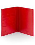 RFID leather passport holder, red, inside