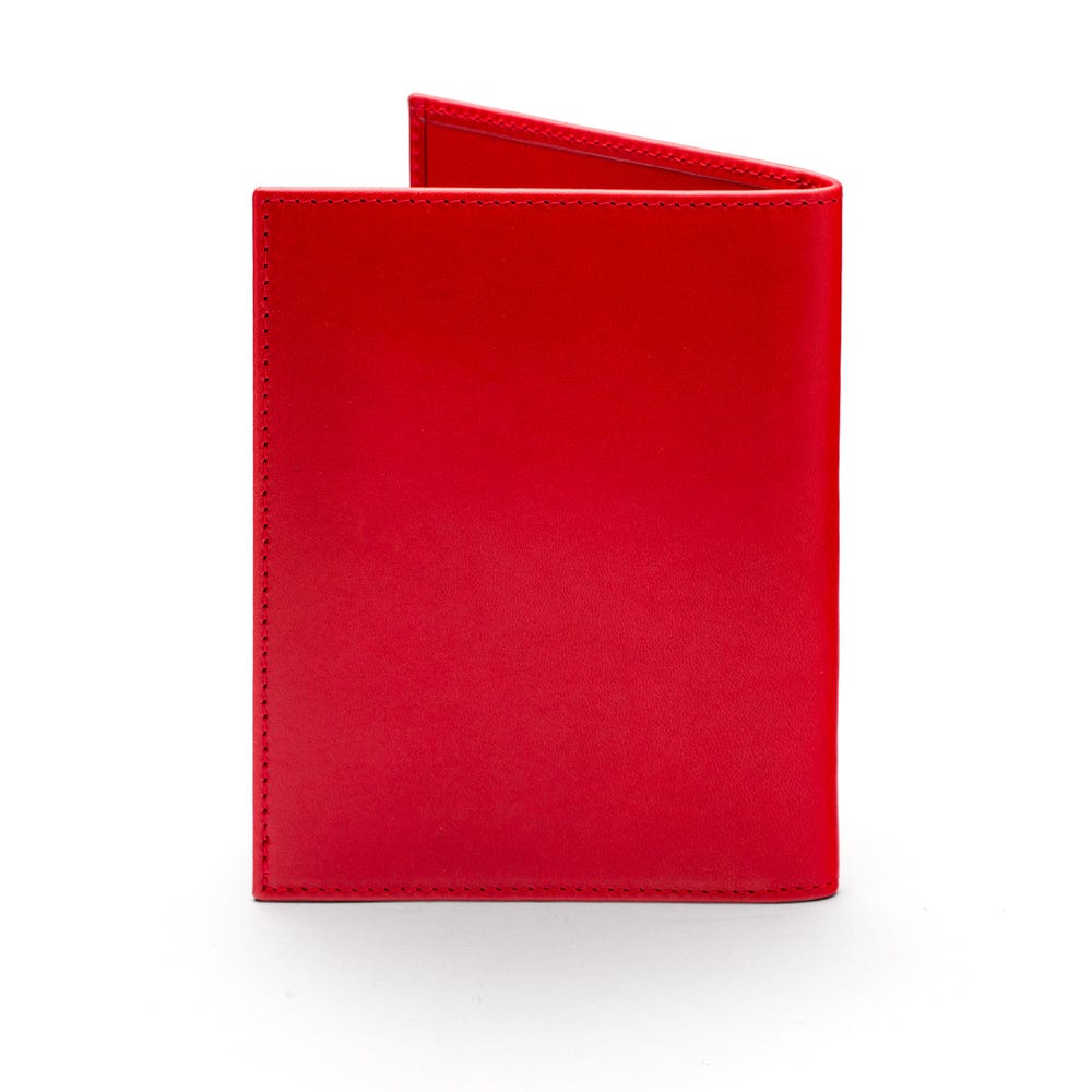 RFID leather passport holder, red, back