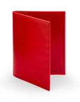 RFID leather passport holder, red, front