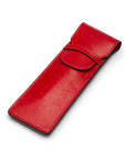 Single leather pen case, red, front