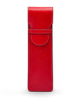 Single leather pen case, red, front view