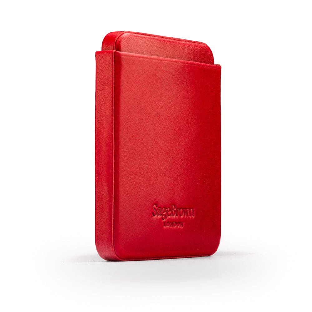 Pull apart business card holder, red, back