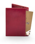 Slim Leather Credit Card Wallet With RFID Protection - Burgundy