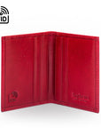 RFID leather credit card wallet, red, inside