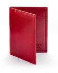 RFID leather credit card wallet, red, front