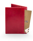 RFID leather credit card wallet, red, back