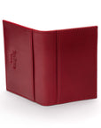 Leather travel card wallet, red, back