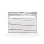 Flat leather credit card wallet 4 CC, silver croc, front