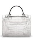 Mini top handle Harmony music bag, silver croc, back view