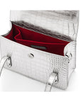 Mini top handle Harmony music bag, silver croc, inside