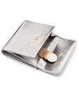 RFID leather purse, silver, coin purse