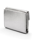 RFID leather purse, silver, front