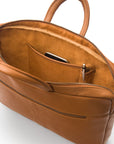 15" slim leather laptop bag, tan, inside