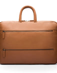 15" slim leather laptop bag, tan, back