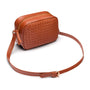 Ivy woven leather camera bag, tan