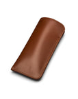 Large leather glasses case, soft tan, front