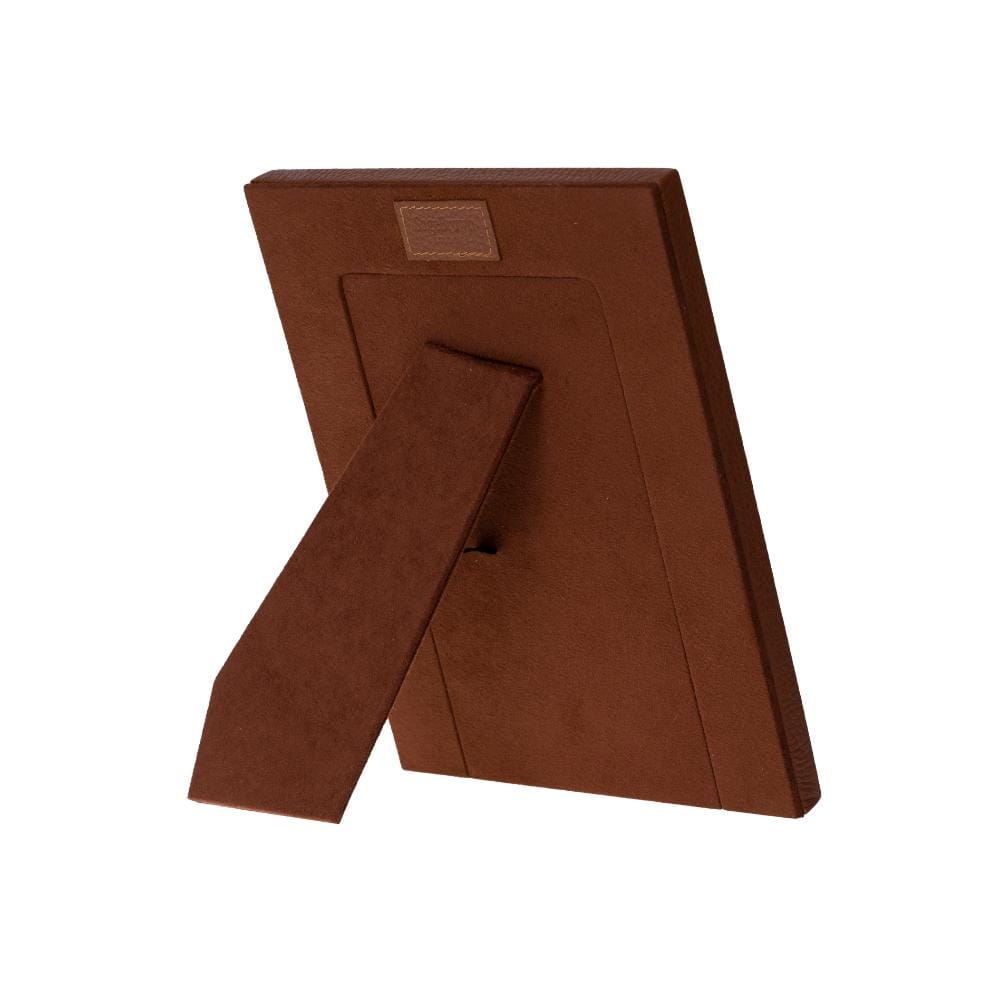 Luxury leather frame, tan, portrait back