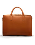 Leather laptop bag, 17 inch, tan pebble grain, front