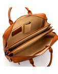 Leather laptop bag, 17 inch, tan pebble grain, inside