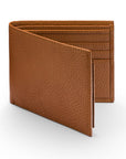 RFID leather wallet with 9 cc, tan, front